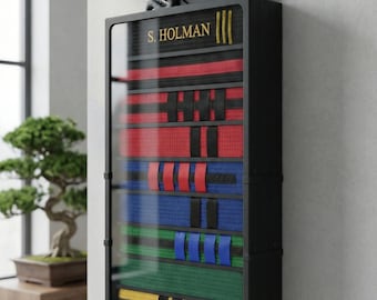 Black 11 Belt Martial Art Belt Display Case - Taekwondo - 3D printed