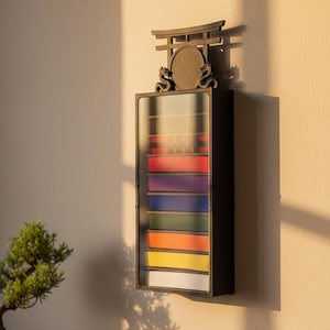 Zwarte vitrine met 10 riemen voor vechtsporten - karate - 3D-geprint