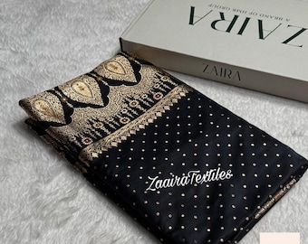 Black Banarasi Brocade Silk Attire