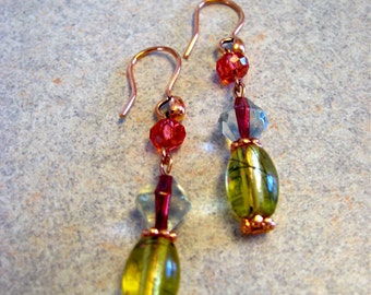 Swarovski Crystal and Glass Bead Earrings