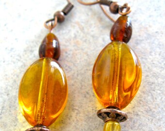 Autumn Fashion Glass Bead Dangle Earrings