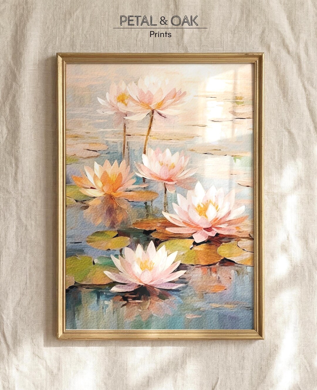 Watercolor Water Lily Art Print – Serene Lotus Pond Digital Download ...
