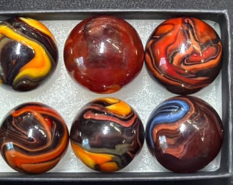 6-pack of Incredibly beautiful Jabo Foxfire 1 marbles