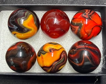 6-pack of Incredibly beautiful Jabo Foxfire 1 marbles