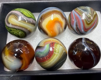 6-pack of Lovely D.A.S. Pot O Gold marbles