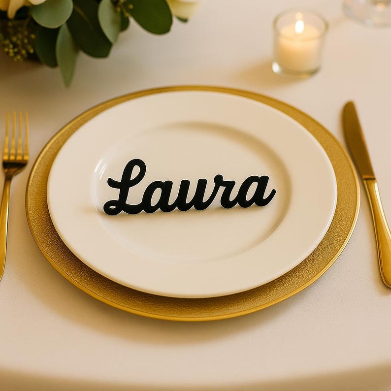 Custom 3D Printed Name Tag – Personalized Place Cards for Dinner ...