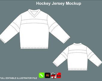 Oversized sports Jersey Mockup football soccer Hockey Vector Template T-shirt Adobe Illustrator PNG
