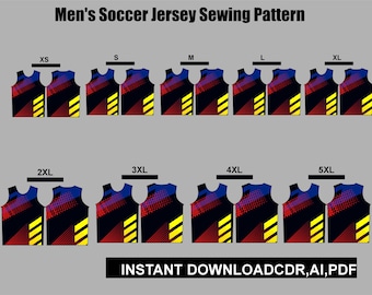 Naaipatroon voor een mouwloze jersey tanktop (PDF), patroon voor een sportief tanktopje, verkrijgbaar in de maten YXS–4XL.
