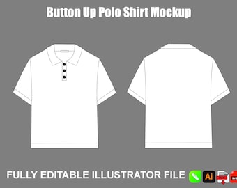 Mockup vettoriale di polo / Template PSD AI per pacchetto tecnologico e moda / Download immediato