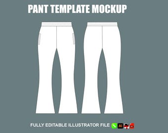 Wijd uitlopende joggingbroek mockup Tech Pack-sjabloon Streetwear joggingbroek plat schets