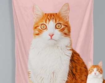 Custom Pet Photo Blanket – Personalized Dog or Cat Fleece Blanket