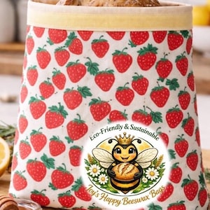 XL or Medium fabric and locally sourced beeswax storage bag with Velcro closure