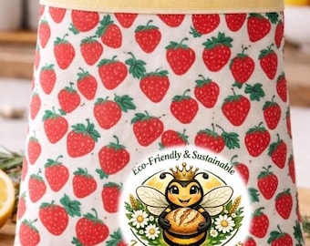 XL of medium opbergtas van stof en lokaal geproduceerde bijenwas met milieuvriendelijke klittenbandsluiting