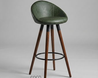 Handmade Wooden Counter Chair for Vintage Home Decor, Mid Century Modern Home Design, Vintage Rustic Design