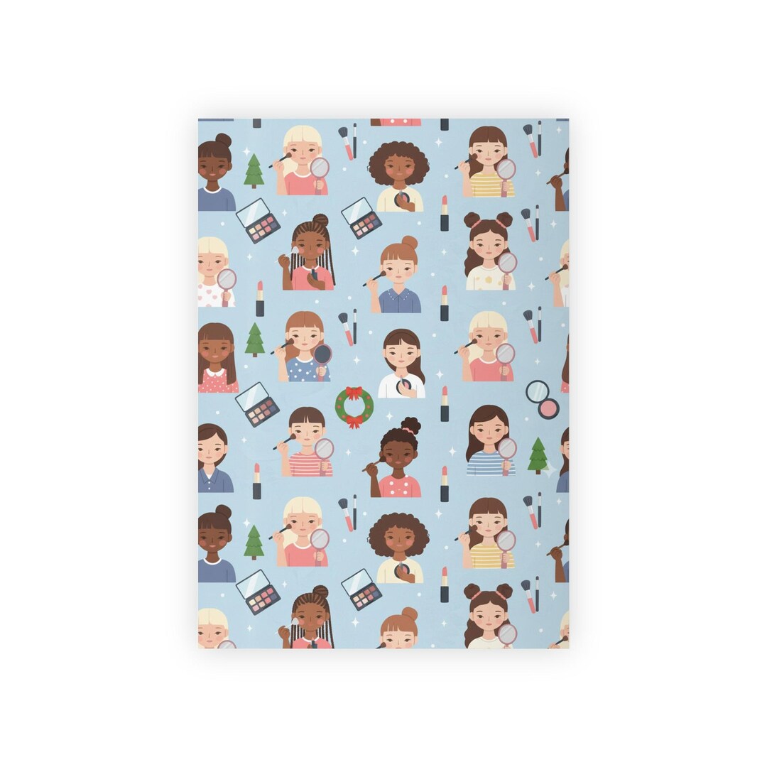 Makeup Girls Pattern Gift Wrap Roll | Holiday Beauty Wrapping Paper - Etsy