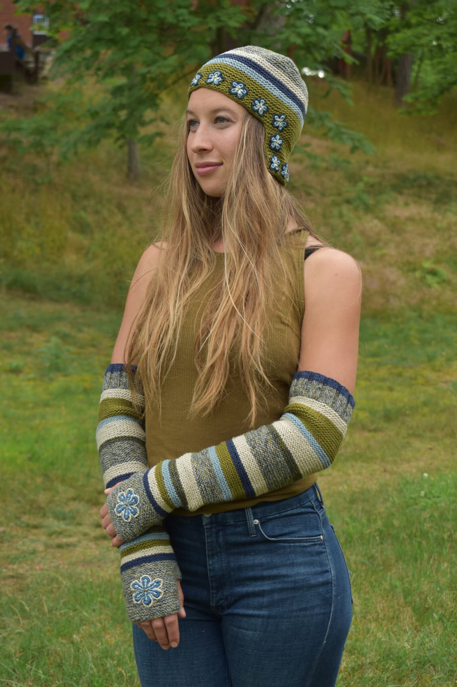 LONG ARM Warmers,fingerless Gloves Embroidered,hand Knit Hand Warmers,arm Warmers Gloves,cotton