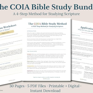 Inductive Bible Study Printable & Digital Bundle - Scripture Study Guides and Worksheets - Christian PDF Instant Download - COIA Method