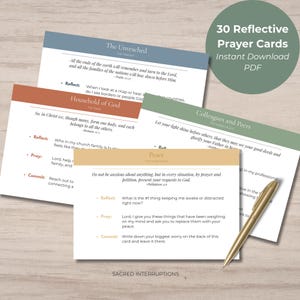 Christian Prayer Cards Printable | Bible Study Devotional | Digital Download PDF