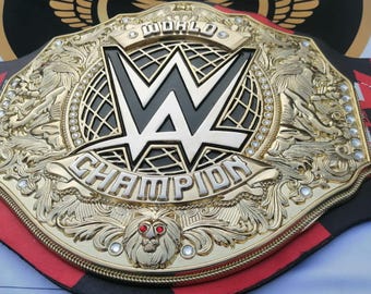 Premium Custom Handmade World Championship Belt – HD Zinc Alloy Plates, Printed Leather Strap, Double Tip Finish