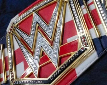 Universal Championship Belt – Handmade Premium Wrestling Title Belt, Zinc Alloy Plates, Real Cowhide Leather Strap, Replica Champion Belt
