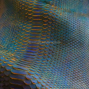 Piel auténtica de pitón de Borneo / Corte de vientre blanqueado azul medianoche / Curtiduría de Indonesia