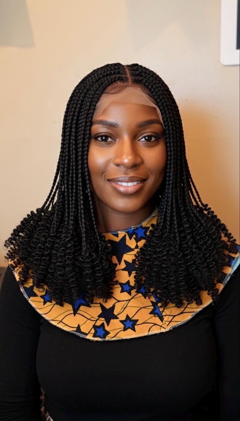 18 Inch Braided Wigs With Curly Ends, 360 Single Full Lace - Etsy