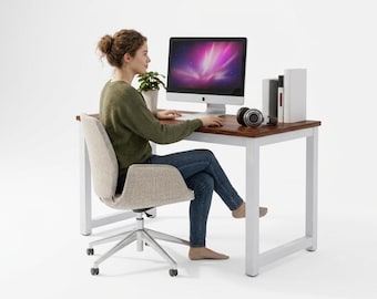 Computer Desk, Home Office Workstation, Modern Writing Table, Study Furniture, Industrial Work Surface