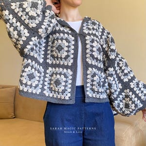 From Squares to Style _ Step-by-Step Crochet Cardigan Pattern / Granny Square Cardigan PDF for Beginners + Photos & Videos Tutorial.