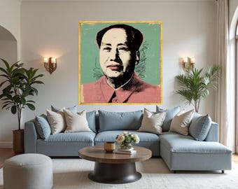 Retro Mao Zedong Pop Art Canvas, Modern Home Decor