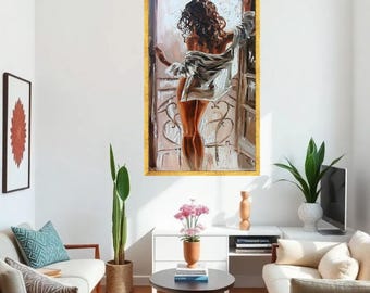 Lienzo con estampado de mujer sensual, elegante cuadro de figura femenina para pared.