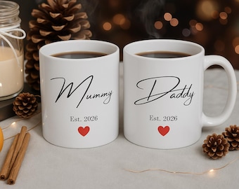 Mummy and Daddy Mug Set | New Parent Gift