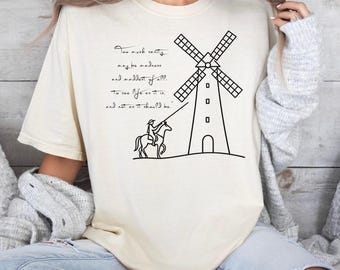 Don Quixote T-Shirt, Windmill Graphic Tee, Literary Gift