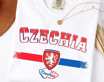 Czechia T-Shirt, Czech Republic National Pride Tee, Sporty Unisex Fit