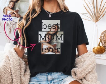 Custom Photo Mom Shirt, Personalized Mama T-Shirt, Memory Gift