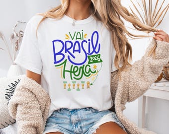 Brazil Football Shirt, Vai Brasil Hexa 2026 T-Shirt, Brasil Soccer Fan Tee
