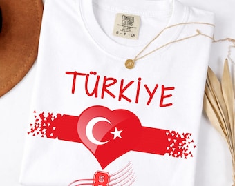 Türkiye Shirt, Custom Number Fan Tee, Unisex Turkish Pride Apparel