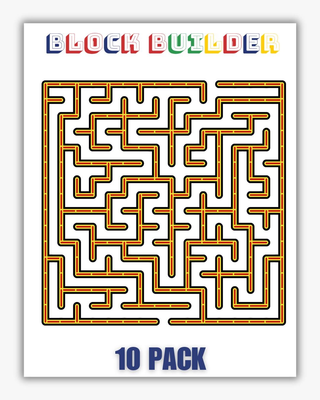 Builder Mazes Printable | 10 Block-themed Puzzles (PDF + PNG) - Etsy