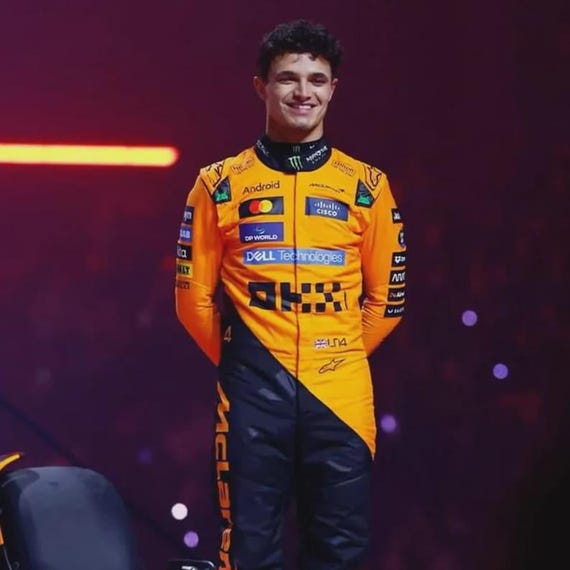 F1 Team Race Suit Go Kart Lando Norris McLaren Racing Suit 2025: F1 Karting Gear In All Sizes ( Duty Paid USA )