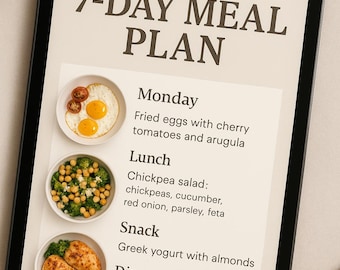 Weekly Meal Plan Printable | 7-Day Healthy Menu & Shopping List (PDF)