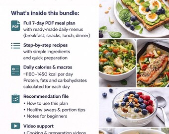 Higt protein digital Meal Plan for beginner  (PDF)