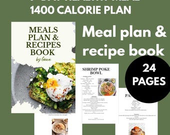 Healthy Meal Plan PDF | 1400 Calorie Diet, Easy Recipes (Digital Download)