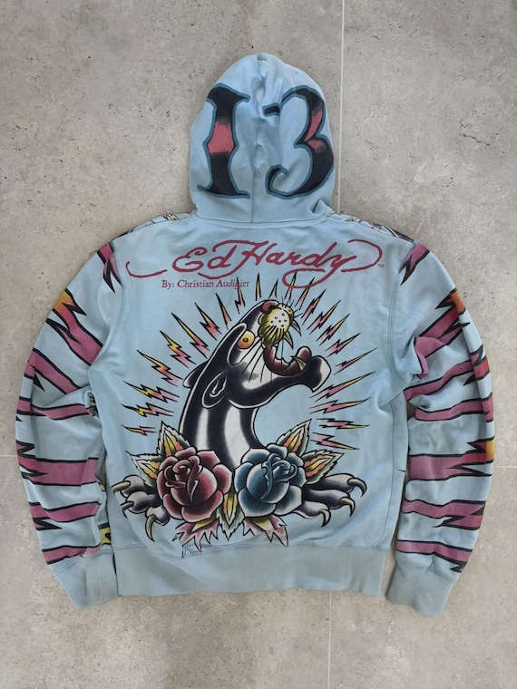 Vintage Ed Hardy Zip Hoodie Kiss of Death USA Japanese Y2K - Etsy