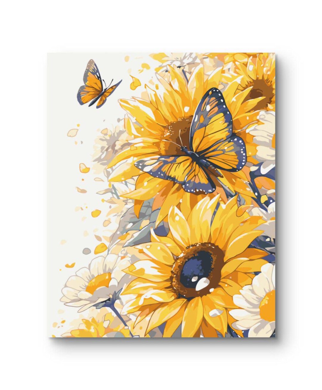 Sunflower Paint by Numbers Kit for Adults, Floral DIY Canvas Painting ...