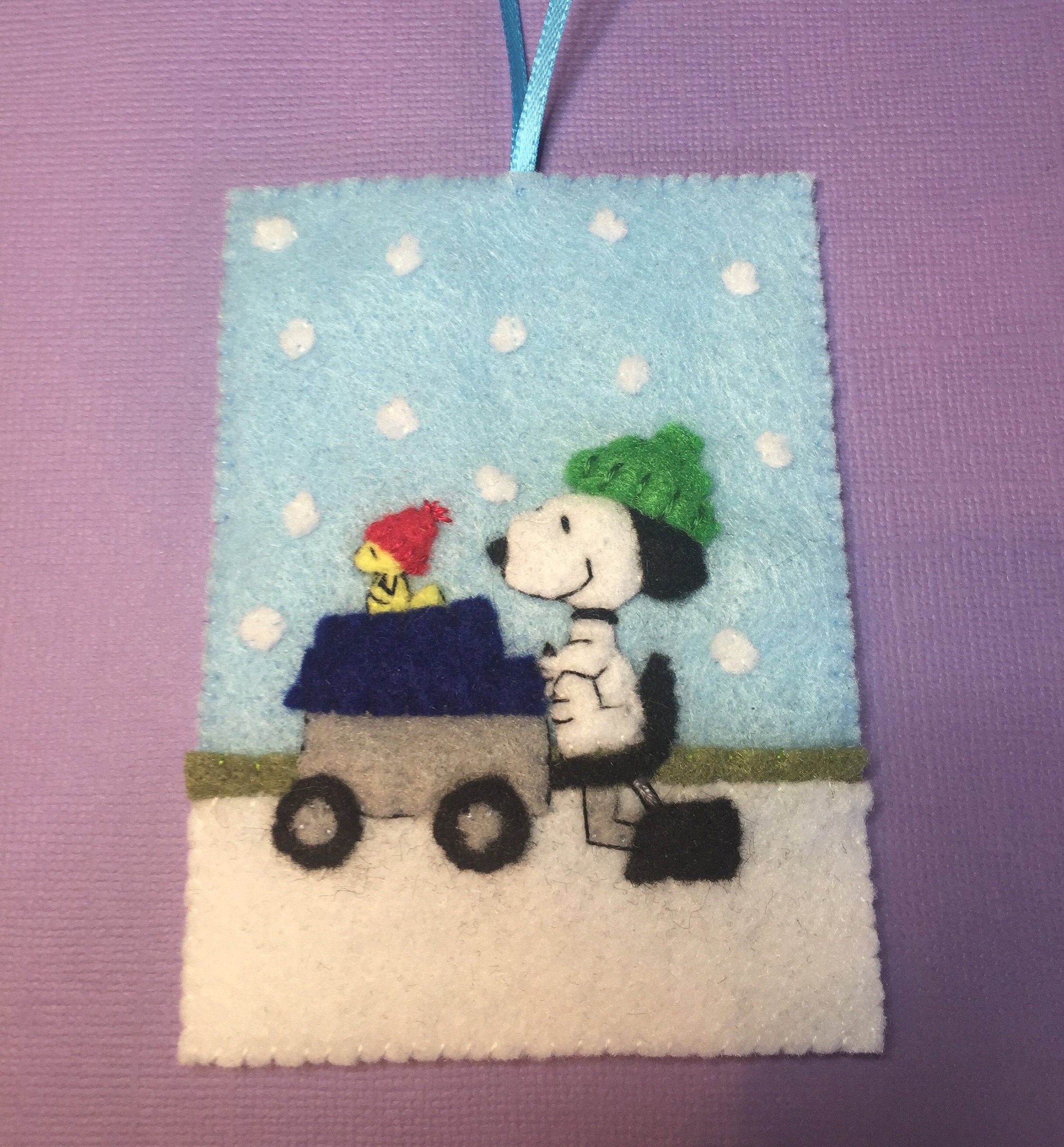 Peanuts Hockey Ornament Felt Zamboni Snoopy Woodstock Etsy