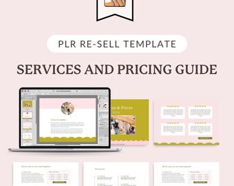 PLR Services & Pricing Guide Editable Affinity Publisher Template, Horizontal Business Service Menu, Client Pricing