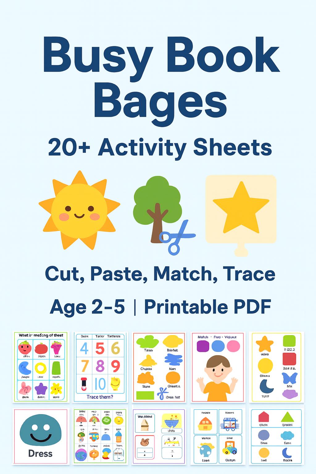 Busy Book for Toddlers | Montessori Quiet Book | Preschool Learning ...