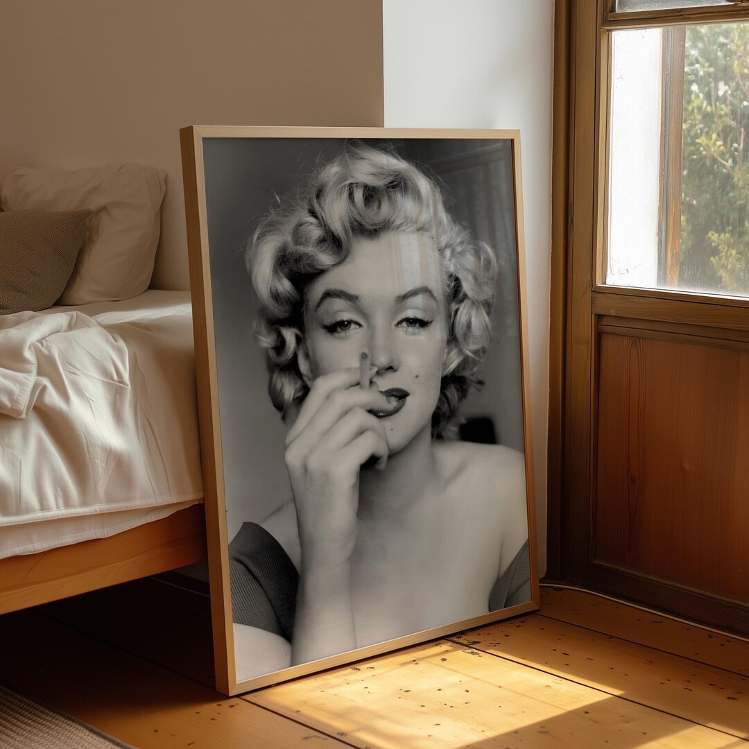 Marilyn Monroe Poster Black and White Print Old Hollywood Print Fashion ...
