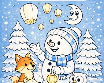 Mousi der Schneemann – Winter Malbuch für Kinder (4–8 Jahre) | PDF-Datei