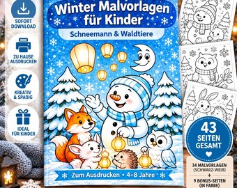 Mousi der Schneemann – Winter Malbuch für Kinder (4–8 años) / PDF