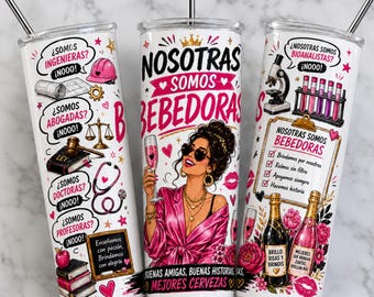 Somos Bebedores Tumbler Wrap PNG — Grappige drinkquote uit de Dominicaanse Republiek, sublimatieprint 20oz — Direct downloaden — Cadeau voor Spaanse bierliefhebbers